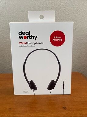 NEW Deal Worthy Retro Wired On-Ear Headphones Adjustable 3.5mm Black 4ft